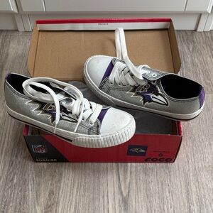 FOCO Silver and Purple Ravens Sneakers